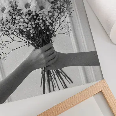 Retro plakát finom virágok minimalista eleganciával