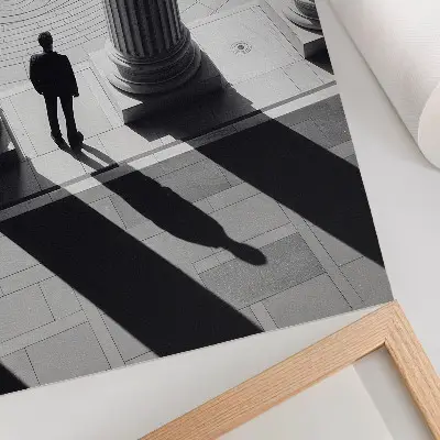 Poszter minimalista építészeti oszlopárnyékok mintával