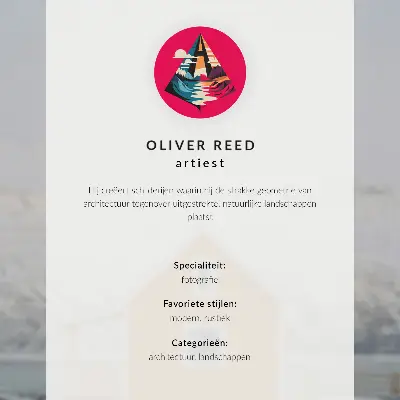 Retro plakát narancssárga ház havas hegyekkel, minimalista keretben