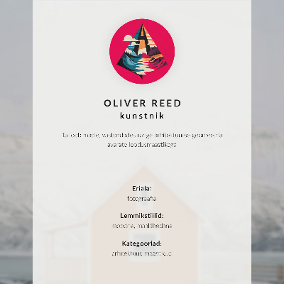 Retro plakát Narancssárga ház havas hegyek minimalista keret
