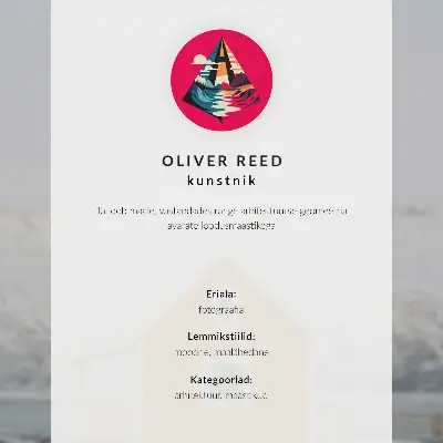 Retro plakát narancssárga ház havas hegyekkel, minimalista keretben