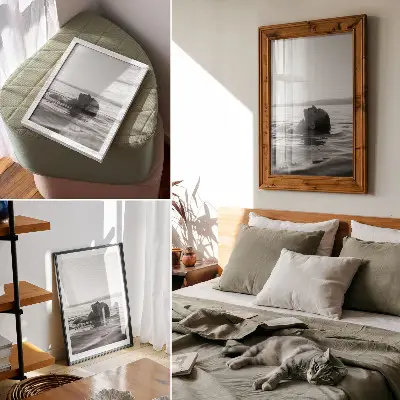 Retro plakát fekete-fehér esztétika, minimalista és elegáns stílusban