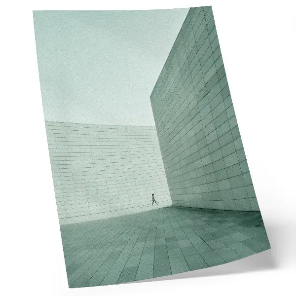 Poszter nyomtat szürke geometrikus minimalista mintás