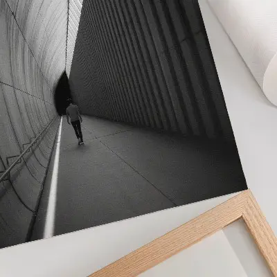 Minimalista alagút poszter árnyékok vonalak perspektíva stílusban