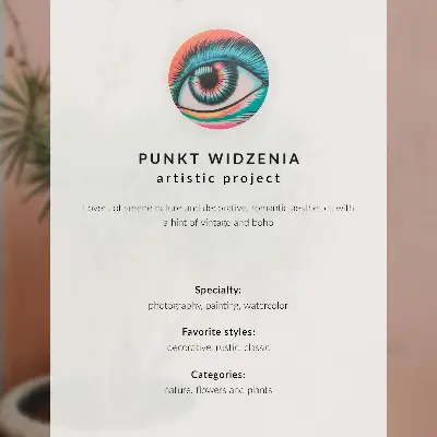 Poszternyomat zöld növény őszibarackszínű háttérrel