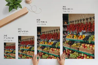 Poszter nyomtatás színes gyümölcsök, a hagyomány illata, a természet hangulata motívummal