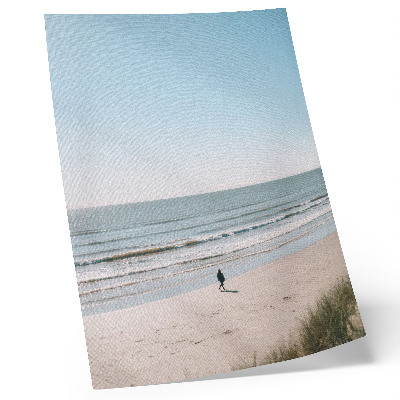 Retro plakát Strand, nyugodt tenger, kék ég, minimalizmus, harmónia