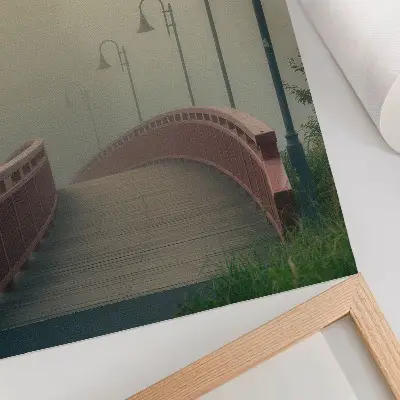 Poszter nyomtatás ködhíd lámpásokkal, harmónia és szelídség témában