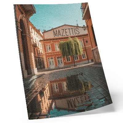 Poszter nyomtatás Meleg színek városi építészet tükröződés