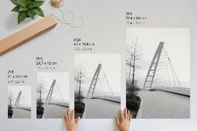 Poszter minimalista modern hídszerkezet mintával