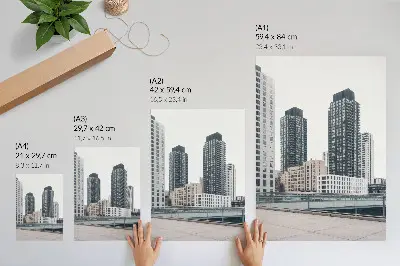 Poszter nyomtatás modern felhőkarcolók minimalista stílusban