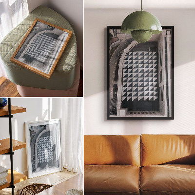 Retro plakát Elegáns geometrikus minták, futurisztikus építészet
