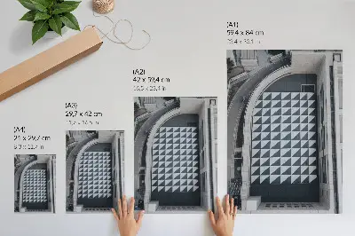 Retro poszter elegáns geometrikus minták futurisztikus építészettel