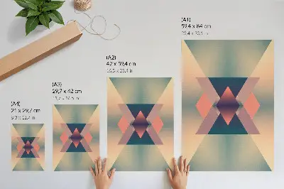 Poszter nyomtatás geometrikus formák pasztellszínes eleganciája