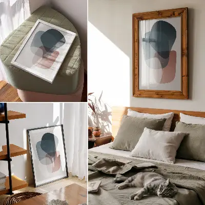 Poszter egymásba fonódó formák minimalista eleganciával