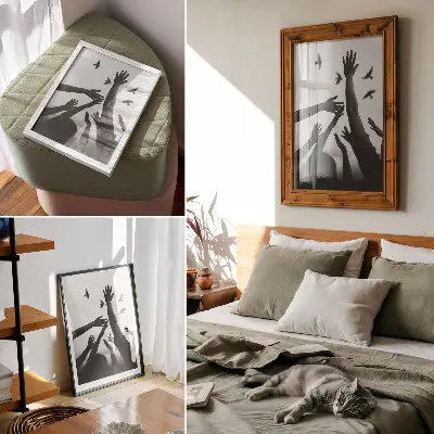 Poszter nyomtatás minimalista stílusú kezeket fel mintával