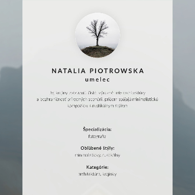 Retro plakát Sárga ház köd hegyek békés hangulat