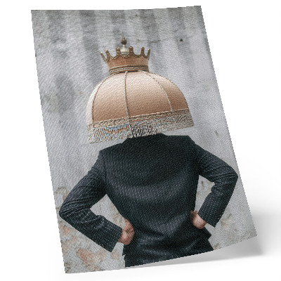 Retro plakát Egy kifinomult lámpaernyő, egy elegáns öltöny, a textúrák kontrasztja