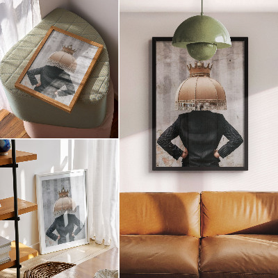Retro plakát Egy kifinomult lámpaernyő, egy elegáns öltöny, a textúrák kontrasztja
