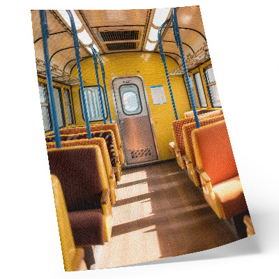 Retro plakát Sárga kocsibelső narancssárga ülésekkel