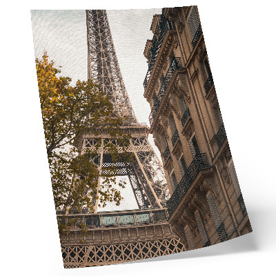 Retro plakát Eiffel-torony építészet fák meleg színek