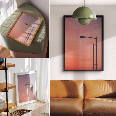 Poszter Minimalista lámpa romantikus naplemente modernitás