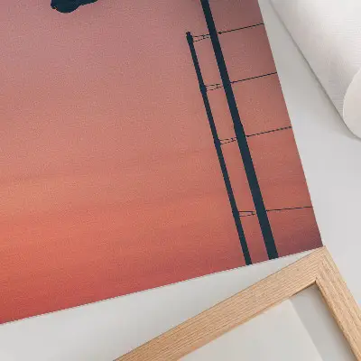 Poszter minimalista lámpa romantikus naplemente mintával modern stílusban