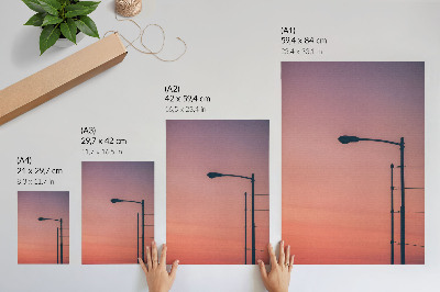 Poszter Minimalista lámpa romantikus naplemente modernitás