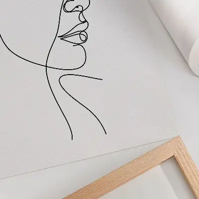 Minimalista arcvonások plakát retro stílusú poszter felesleges részletek nélkül