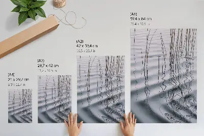 Poszter nyomtatás minimalista hullámok és vonalak a vízen mintával