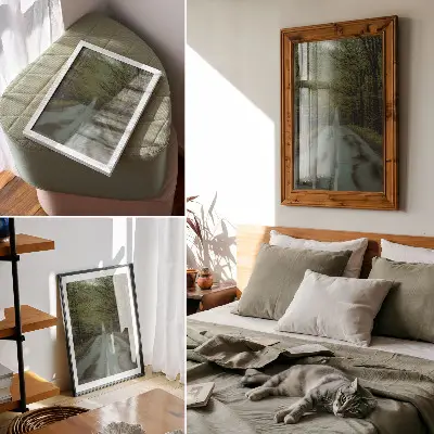 Poszter erdei út béke zöld kaland rejtély mintával
