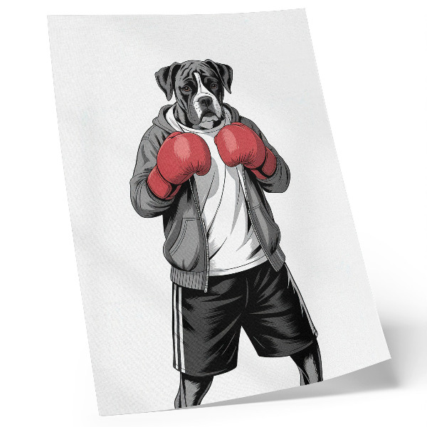 Poszter nyomtatás Boxer kutya boxkesztyű sportos stílusban