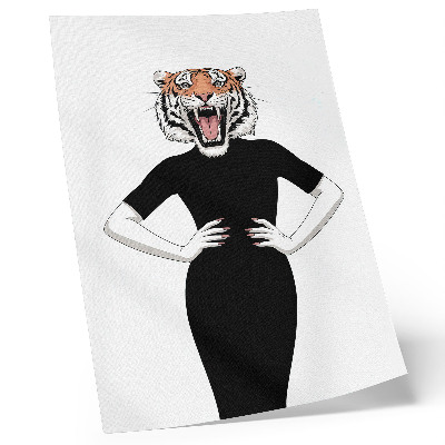 Retro plakát A tigris és a ruha szürrealista kombinációja