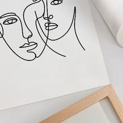 Poszter minimalista vonalas portré érzelmi mélységgel