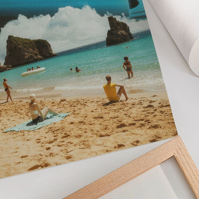 Poszter nyomtatás Strand bolygóval a víz felett egy napsütéses napon