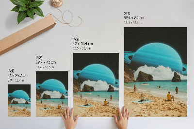 Poszter nyomtatás Strand bolygóval a víz felett egy napsütéses napon