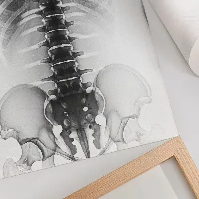 Poszter fekete-fehér csontváz mintával
