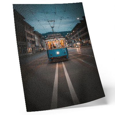 Retro plakát Esti városi villamosfények retró energiával