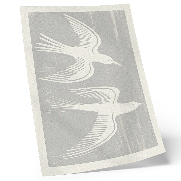 Poszter nyomtatás Madarak szürke háttéren harmónia egyszerűség