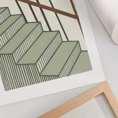 Poszter geometrikus lépcső mintás minimalista poszter elegáns stílusban