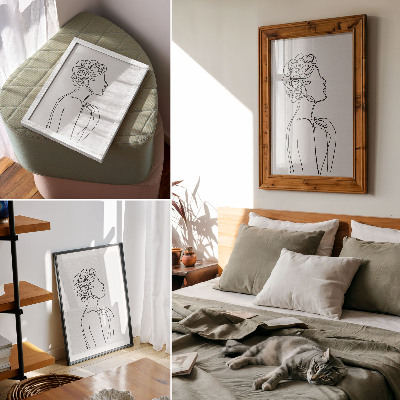 Poszter nyomtatás Egy minimalista kép egy női sziluettről