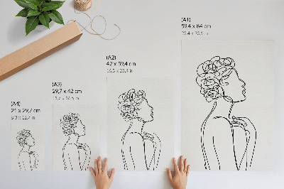Poszter nyomtatás Egy minimalista kép egy női sziluettről