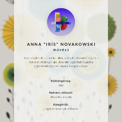 Poszter Modern kék virágok fehér alapon