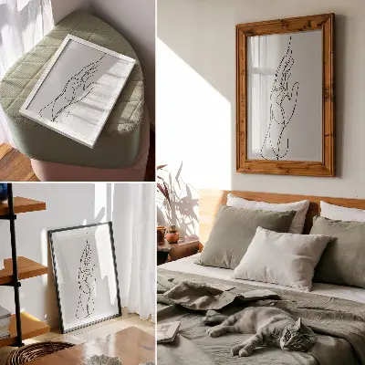 Poszter nyomtatás minimalista kézvonal elegancia modernitás stílusban