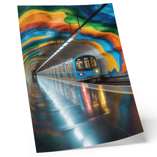 Poszter nyomtatás A metró feletti mennyezet energikus szivárványszínei