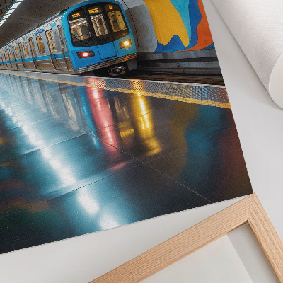 Poszter nyomtatás A metró feletti mennyezet energikus szivárványszínei