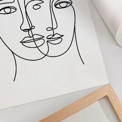 Poszter kétdimenziós arcvonalak modern elegancia stílusban