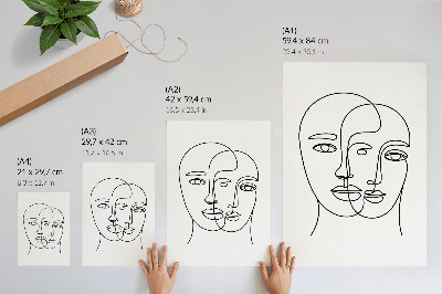 Poszter Kétdimenziós arcvonalak modern elegancia
