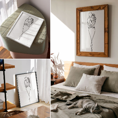 Poszter nyomtatás Minimalista páros dizájn szívvonallal
