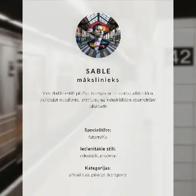 Poszter modern híd és macska égkék színben